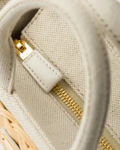 Mujer Prada PRADA SUMMER BAGS|MINIBOLSOS^Minibolso Tote De Mezcla De Lino En Tejido Trenzado