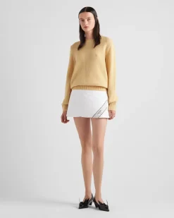 Mujer Prada FALDAS^Minifalda De Algodón Acolchada