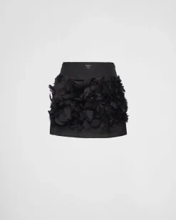 Mujer Prada FALDAS^Minifalda De Gazar Bordado