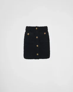 Mujer Prada TEJIDOS DE PUNTO^Minifalda De Punto Bouclé En Mohair