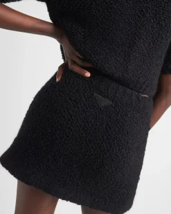 Mujer Prada TEJIDOS DE PUNTO^Minifalda De Punto Bouclé En Mohair