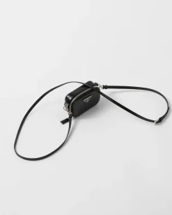 Hombre Prada ACCESORIOS TECNOLÓGICOS Y LLAVEROS^Minipouch De Piel Cepillada Con Bandolera