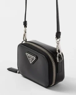 Hombre Prada ACCESORIOS TECNOLÓGICOS Y LLAVEROS^Minipouch De Piel Cepillada Con Bandolera
