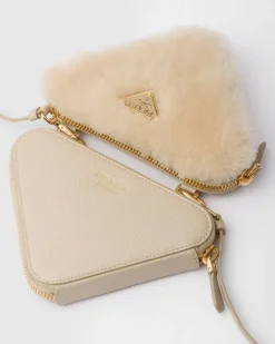Mujer Prada MINIBOLSOS|MINIBOLSOS^Minipouch Triangular De Borreguillo Y Piel Saffiano