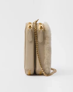 Mujer Prada MINIBOLSOS|MINIBOLSOS^Minipouch Triangular De Borreguillo Y Piel Saffiano