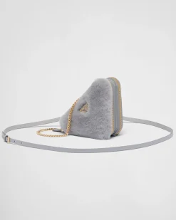 Mujer Prada MINIBOLSOS|MINIBOLSOS^Minipouch Triangular De Borreguillo Y Piel Saffiano