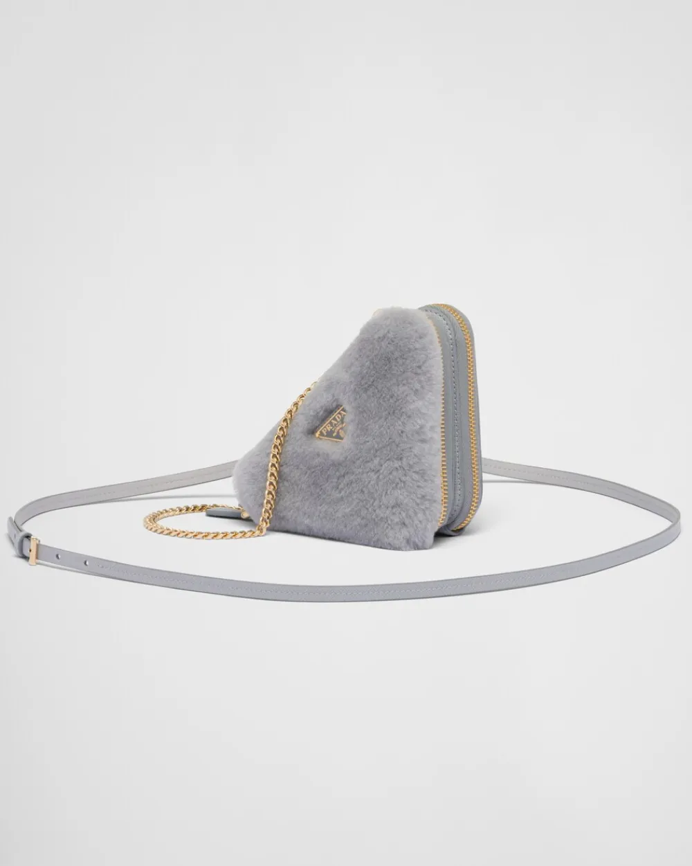 Mujer Prada MINIBOLSOS|MINIBOLSOS^Minipouch Triangular De Borreguillo Y Piel Saffiano