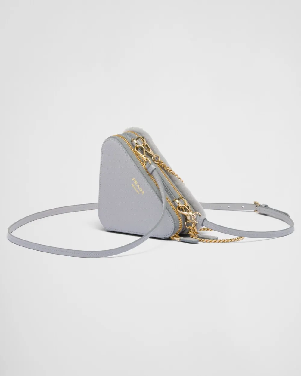 Mujer Prada MINIBOLSOS|MINIBOLSOS^Minipouch Triangular De Borreguillo Y Piel Saffiano