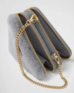 Mujer Prada MINIBOLSOS|MINIBOLSOS^Minipouch Triangular De Borreguillo Y Piel Saffiano