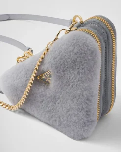 Mujer Prada MINIBOLSOS|MINIBOLSOS^Minipouch Triangular De Borreguillo Y Piel Saffiano