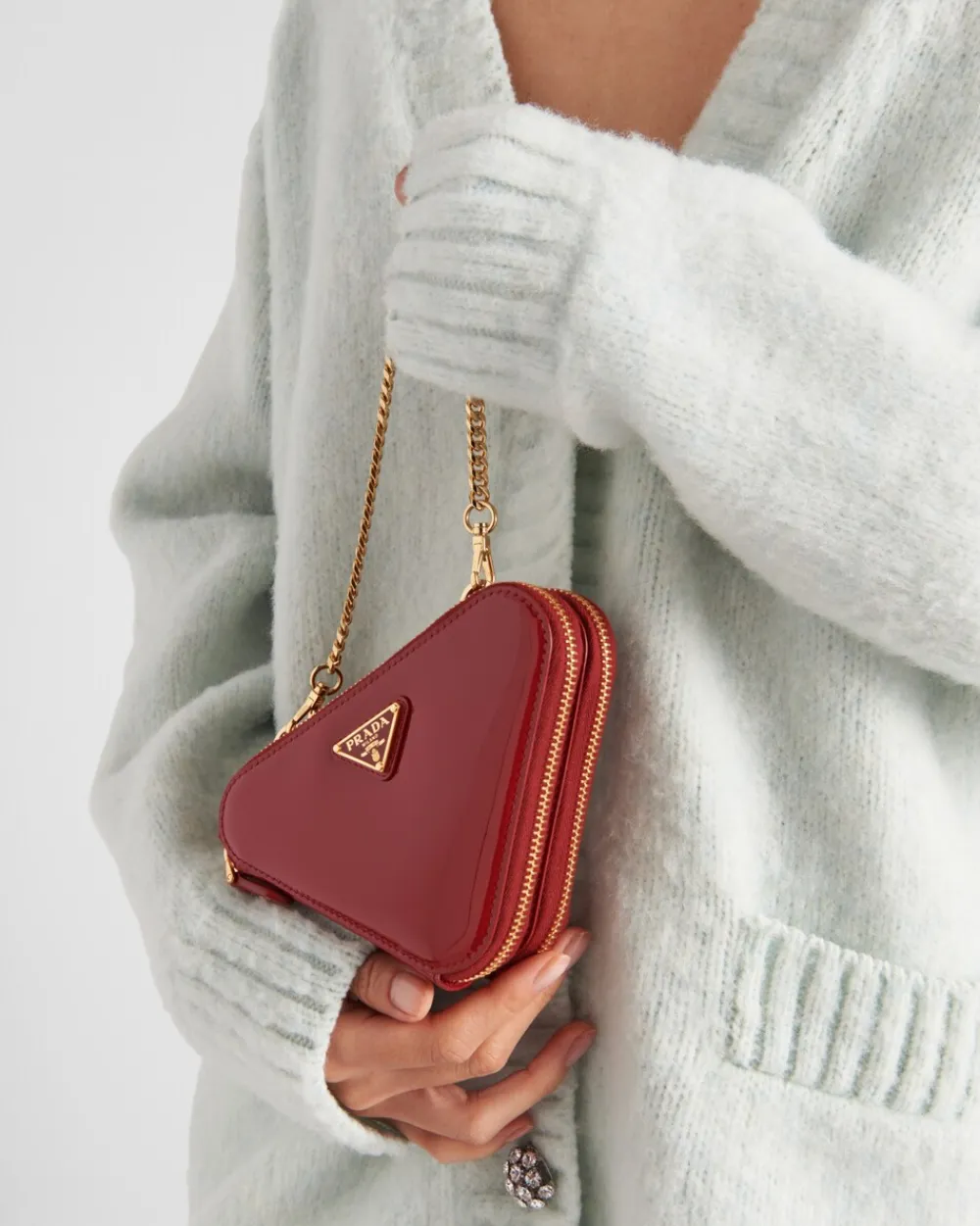 Mujer Prada MINIBOLSOS|MINIBOLSOS^Minipouch Triangular De Charol