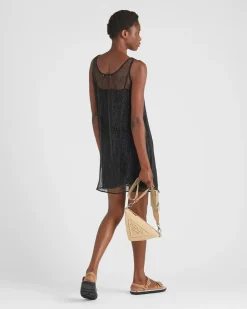 Mujer Prada VESTIDOS^Minivestido De Malla Bordado Con Pedrería