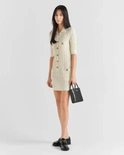 Mujer Prada VESTIDOS^Minivestido De Punto Trenzado De Algodón