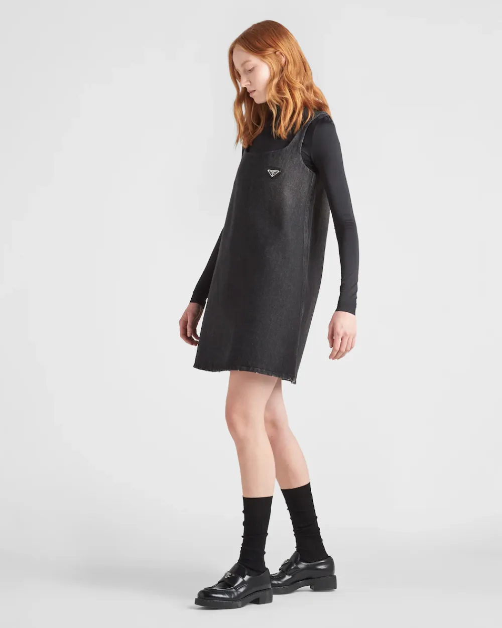 Mujer Prada TEJIDO VAQUERO^Minivestido De Tejido Vaquero