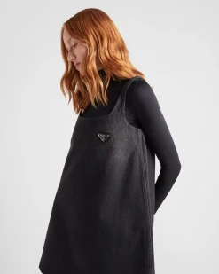 Mujer Prada TEJIDO VAQUERO^Minivestido De Tejido Vaquero