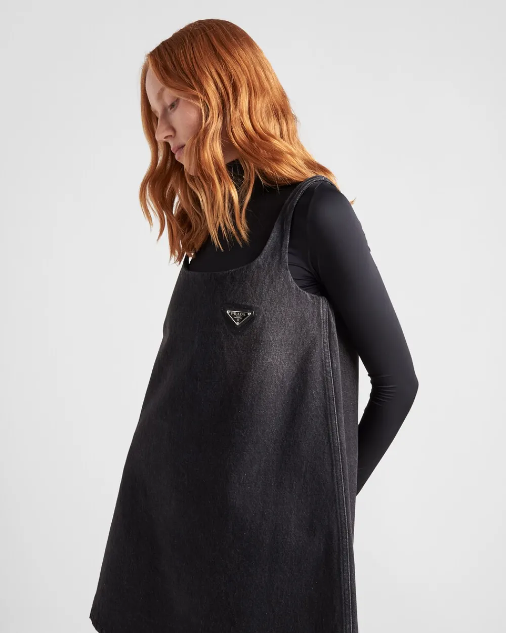 Mujer Prada TEJIDO VAQUERO^Minivestido De Tejido Vaquero