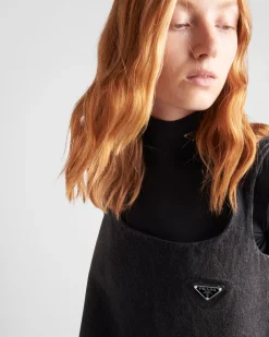 Mujer Prada TEJIDO VAQUERO^Minivestido De Tejido Vaquero