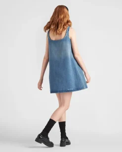Mujer Prada TEJIDO VAQUERO^Minivestido De Tejido Vaquero Orgánico
