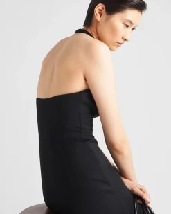 Mujer Prada VESTIDOS^Minivestido Halter De Tejido Doble De Cachemir