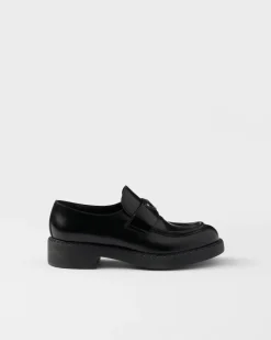 Mujer Prada MOCASINES^Mocasines Chocolate De Piel Cepillada