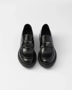 Mujer Prada MOCASINES^Mocasines Chocolate De Piel Cepillada