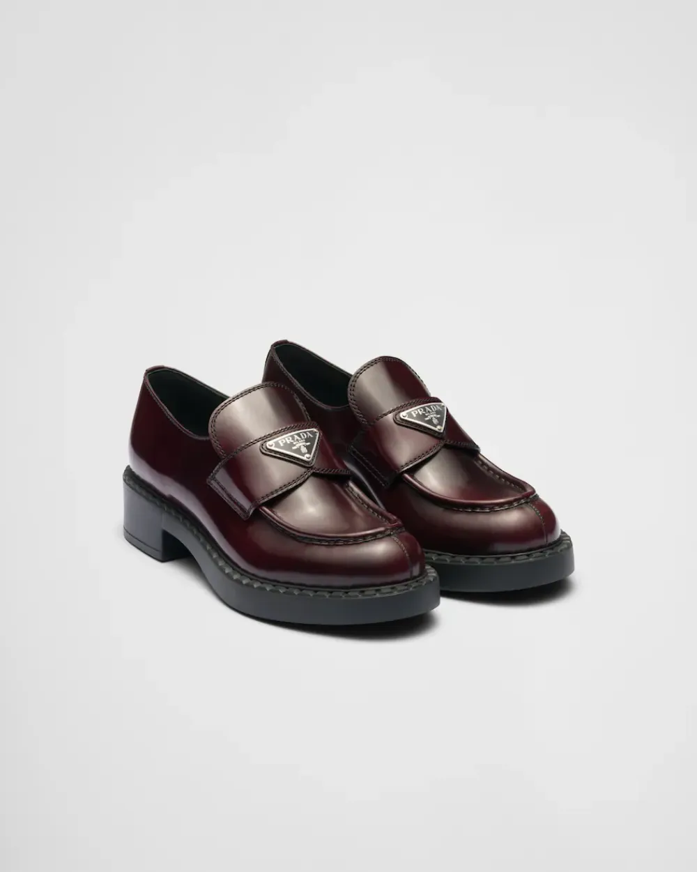 Mujer Prada MOCASINES^Mocasines Chocolate De Piel Cepillada