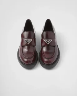 Mujer Prada MOCASINES^Mocasines Chocolate De Piel Cepillada