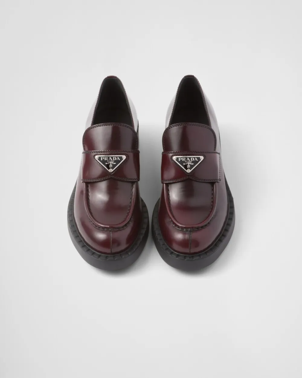 Mujer Prada MOCASINES^Mocasines Chocolate De Piel Cepillada