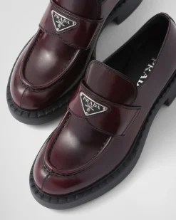 Mujer Prada MOCASINES^Mocasines Chocolate De Piel Cepillada