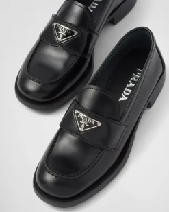 Mujer Prada MOCASINES^Mocasines De Piel Cepillada Sin Forro