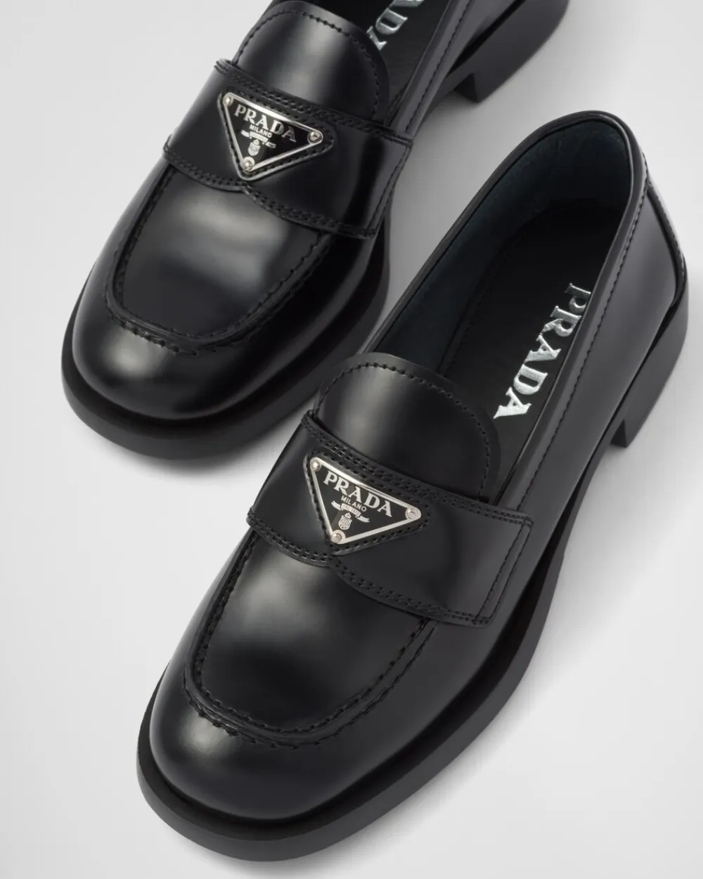 Mujer Prada MOCASINES^Mocasines De Piel Cepillada Sin Forro