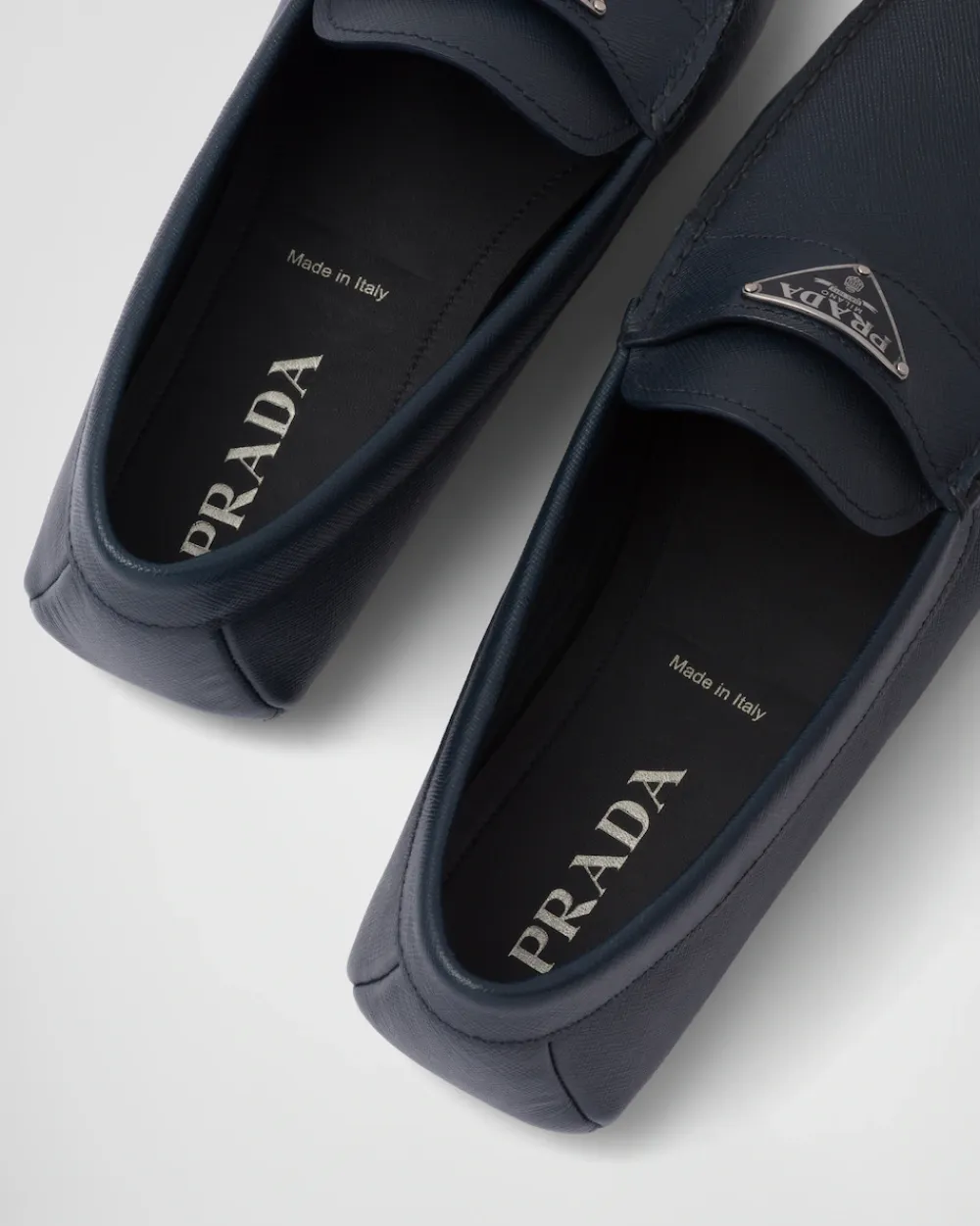 Hombre Prada DRIVE^Mocasines De Piel Saffiano