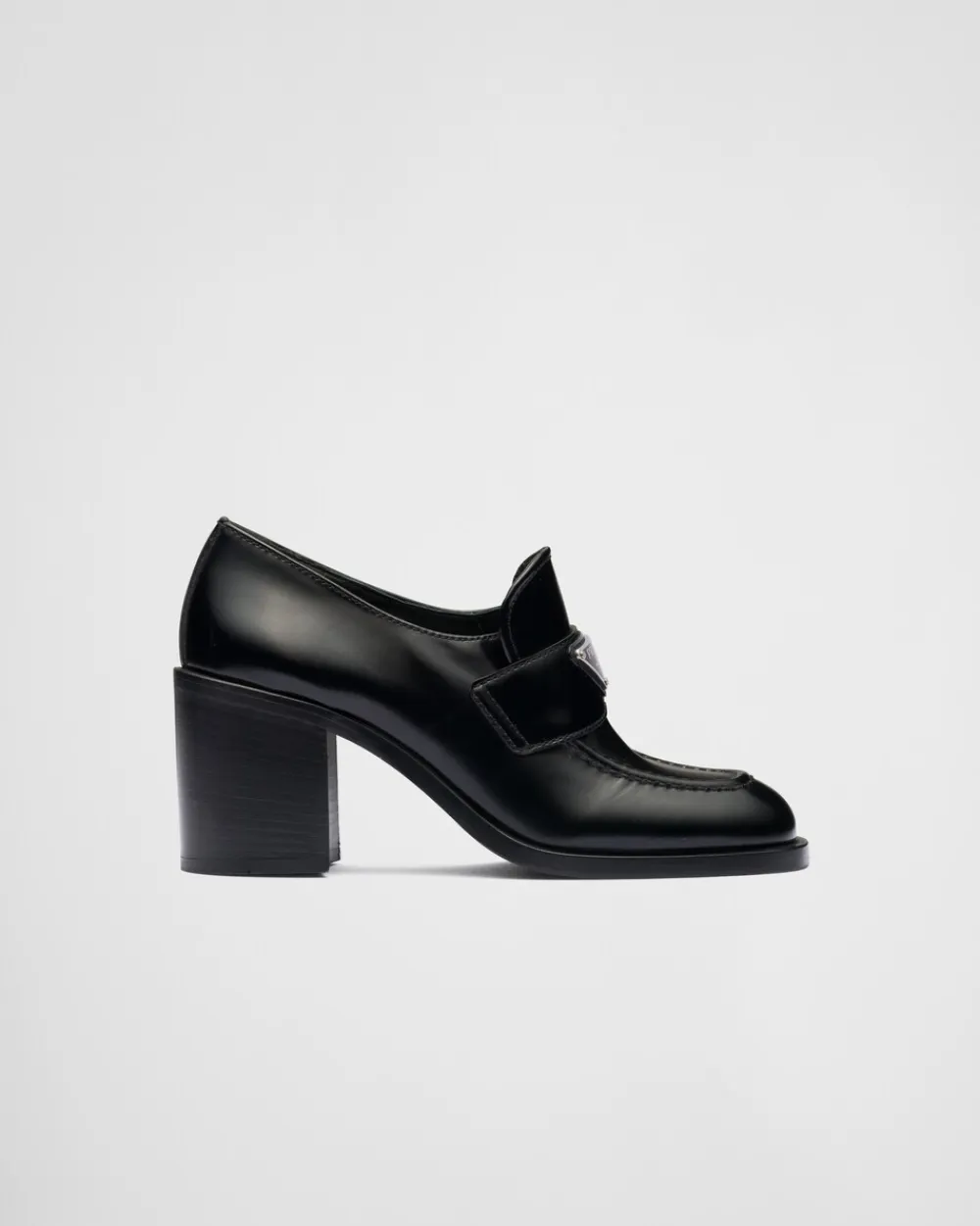 Mujer Prada MOCASINES^Mocasines De Tacón De Piel Cepillada