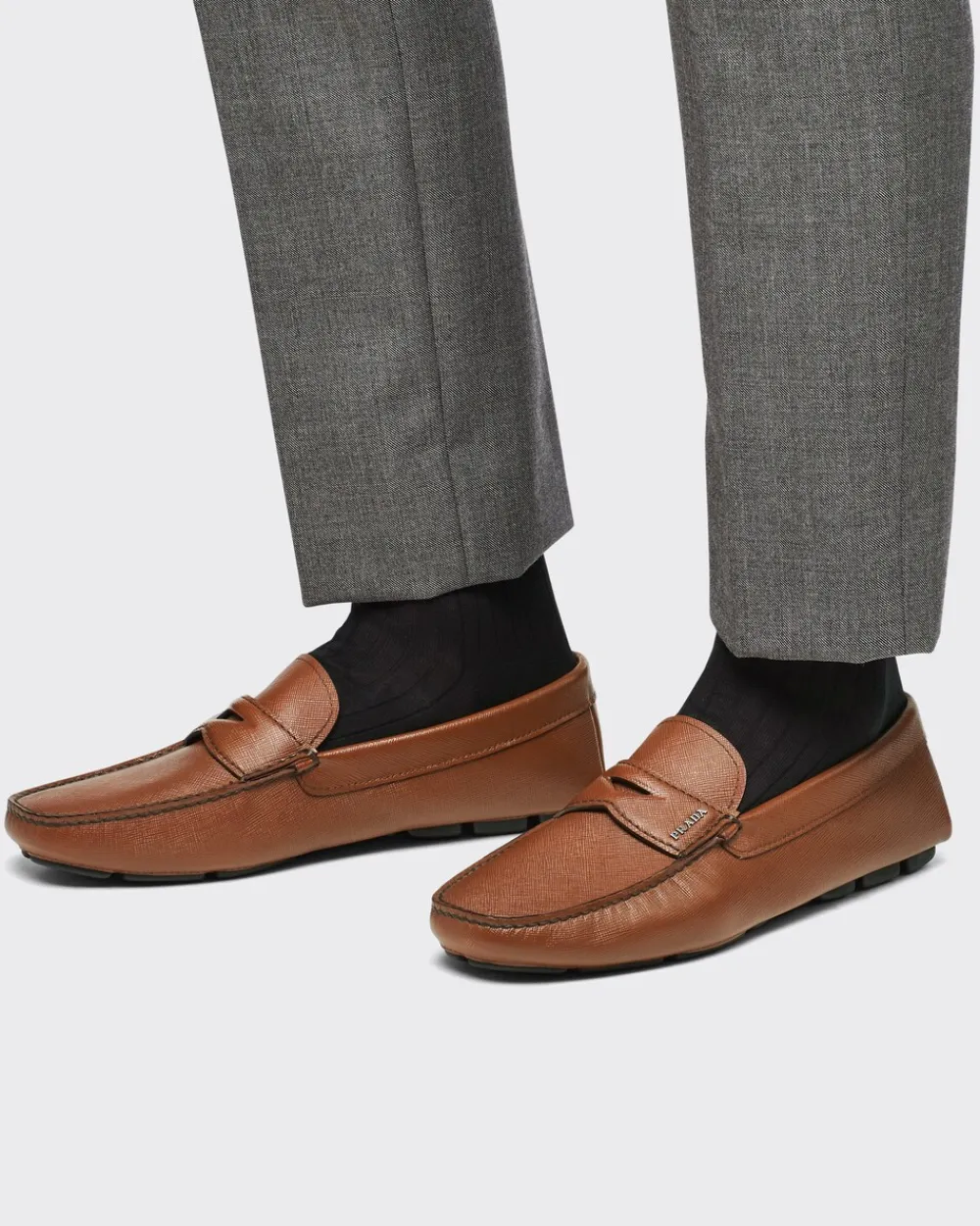 Hombre Prada MOCASINES^Mocasines En Piel Saffiano