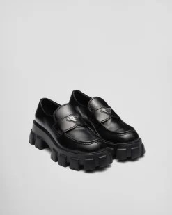 Hombre Prada MOCASINES^Mocasines Monolith En Piel Cepillada