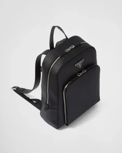 Hombre Prada MOCHILAS Y RIÑONERAS^Mochila De Piel Saffiano