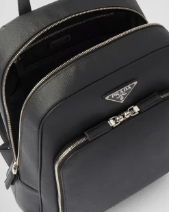 Hombre Prada MOCHILAS Y RIÑONERAS^Mochila De Piel Saffiano