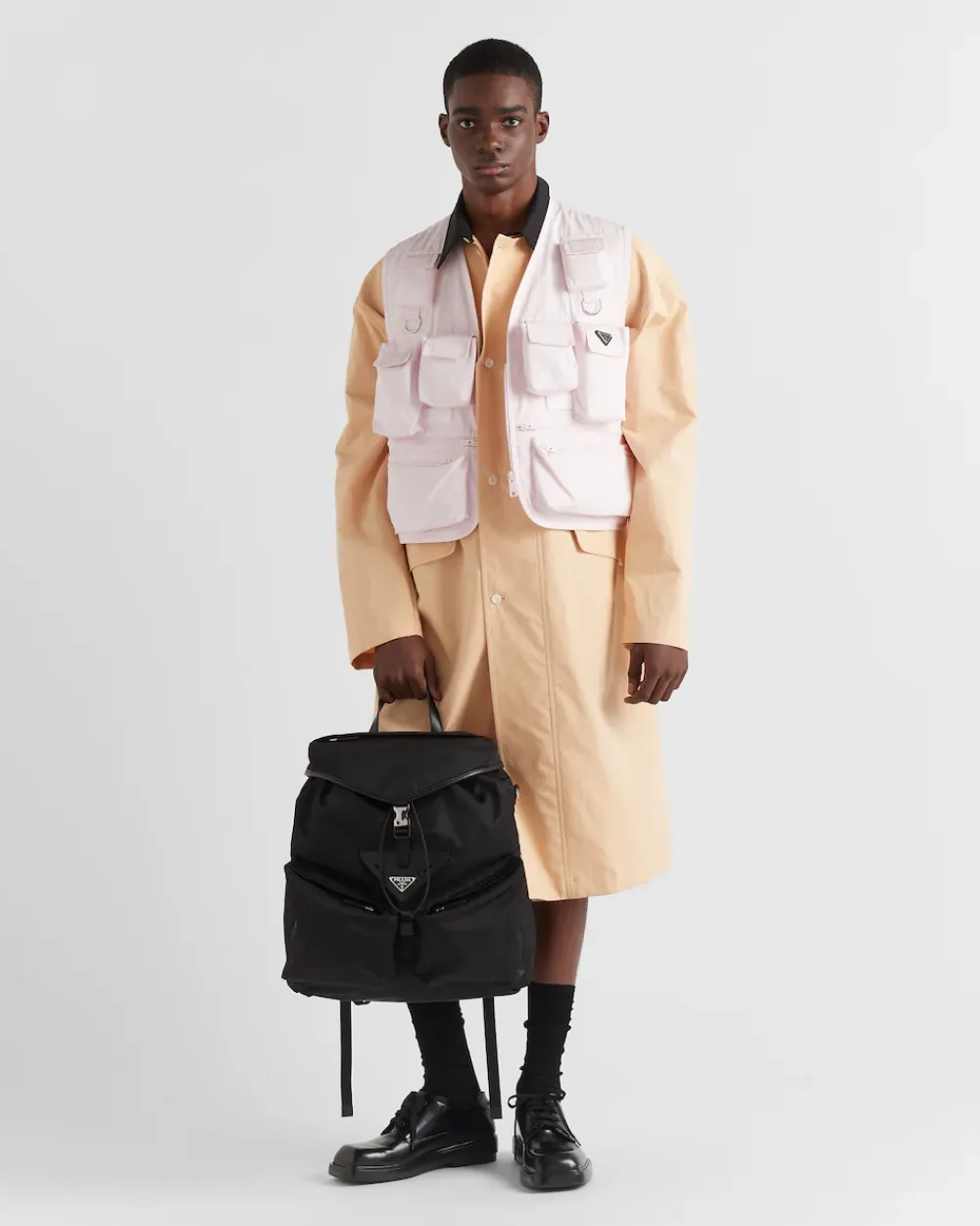 Hombre Prada COLECCIÓN MASCULINA|MOCHILAS Y RIÑONERAS^Mochila De Piel Y Re-nylon