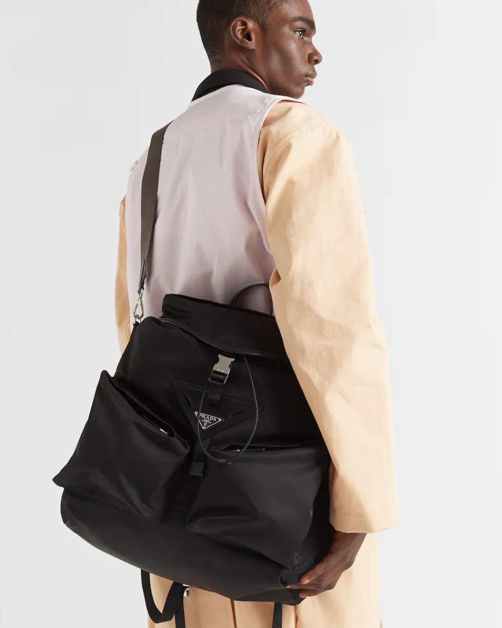 Hombre Prada COLECCIÓN MASCULINA|MOCHILAS Y RIÑONERAS^Mochila De Piel Y Re-nylon