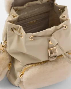 Mujer Prada MOCHILAS Y RIÑONERAS|MOCHILAS Y RIÑONERAS^Mochila De Re-nylon Y Borreguillo