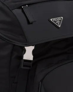 Hombre Prada MOCHILAS Y RIÑONERAS^Mochila De Re-nylon Y Piel Cepillada