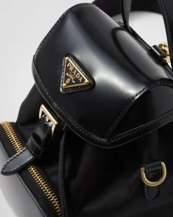 Mujer Prada MOCHILAS Y RIÑONERAS|MOCHILAS Y RIÑONERAS^Mochila De Re-nylon Y Piel Cepillada