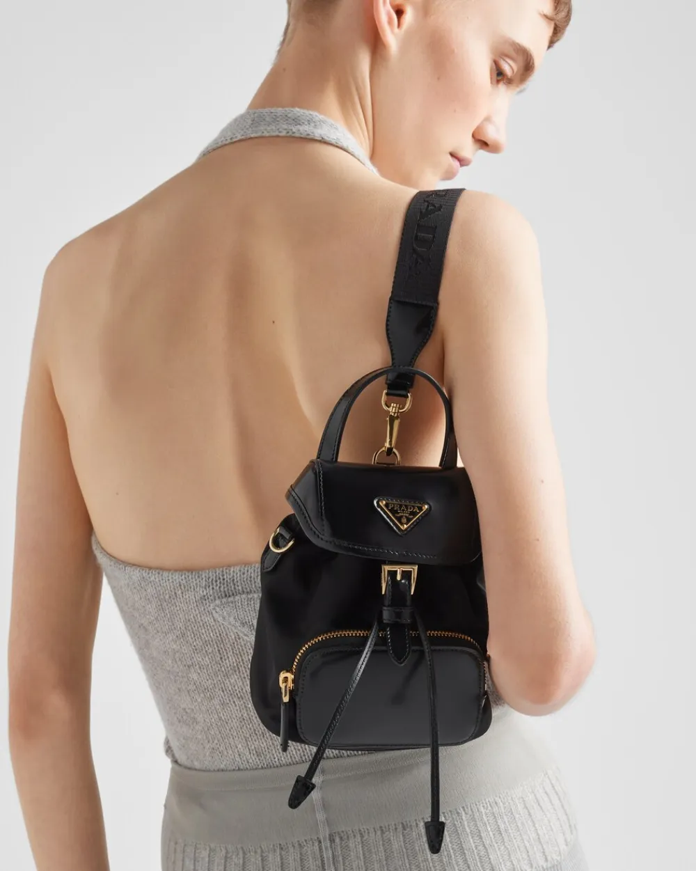 Mujer Prada MOCHILAS Y RIÑONERAS|MOCHILAS Y RIÑONERAS^Mochila De Re-nylon Y Piel Cepillada