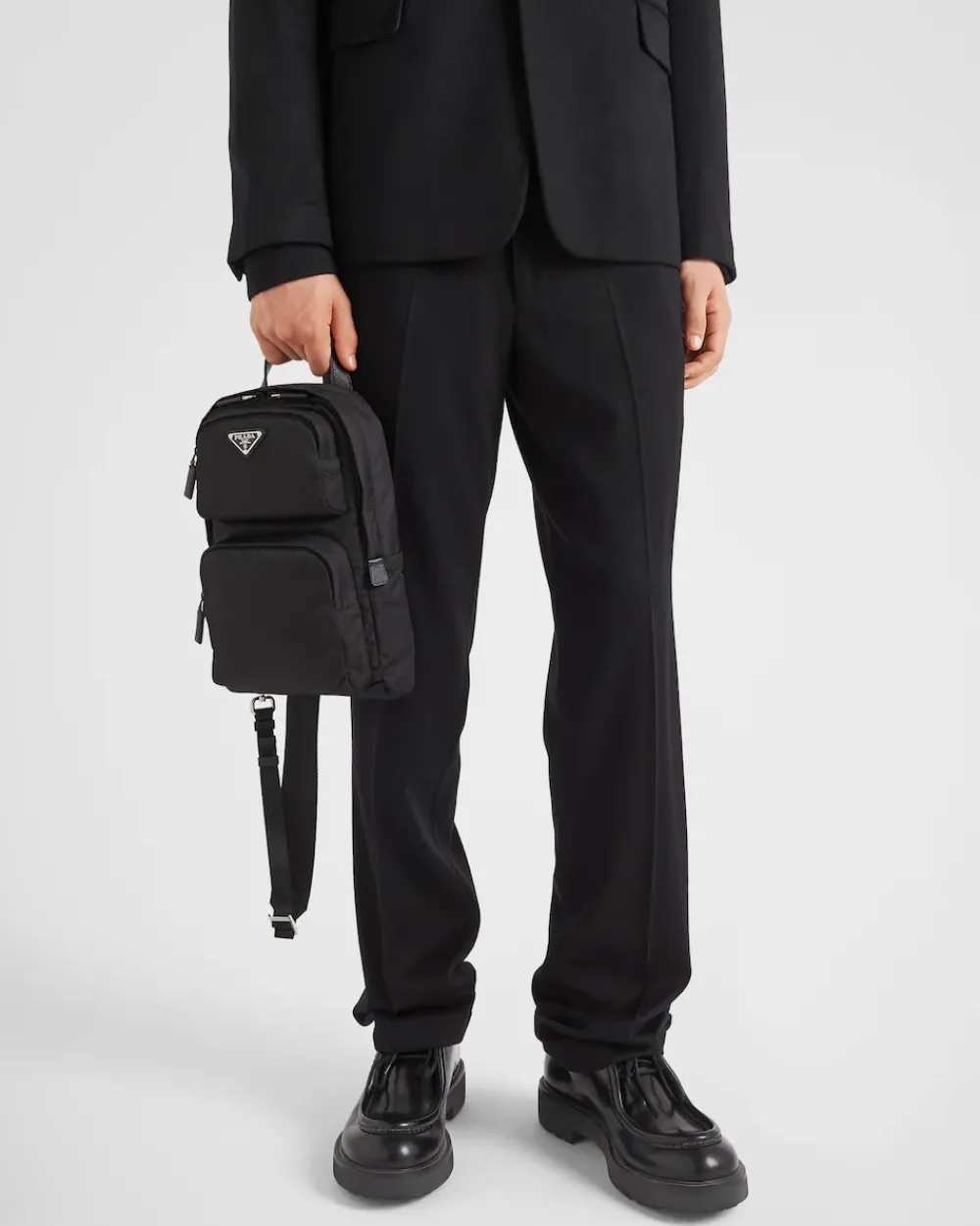 Hombre Prada COLECCIÓN MASCULINA|MOCHILAS Y RIÑONERAS^Mochila De Re-nylon Y Piel Saffiano