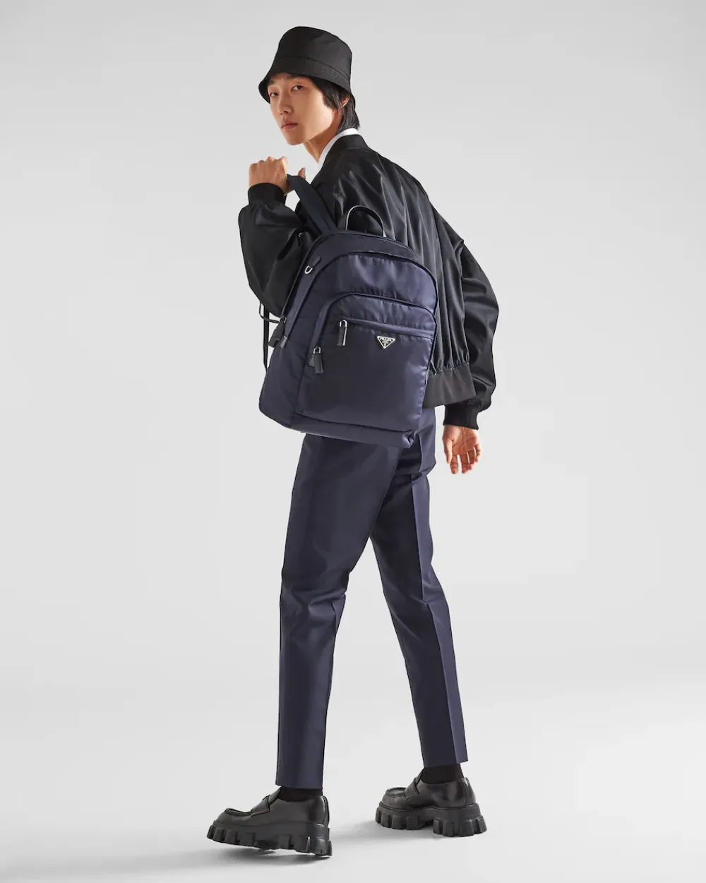 Hombre Prada COLECCIÓN MASCULINA|MOCHILAS Y RIÑONERAS^Mochila De Re-nylon Y Piel Saffiano