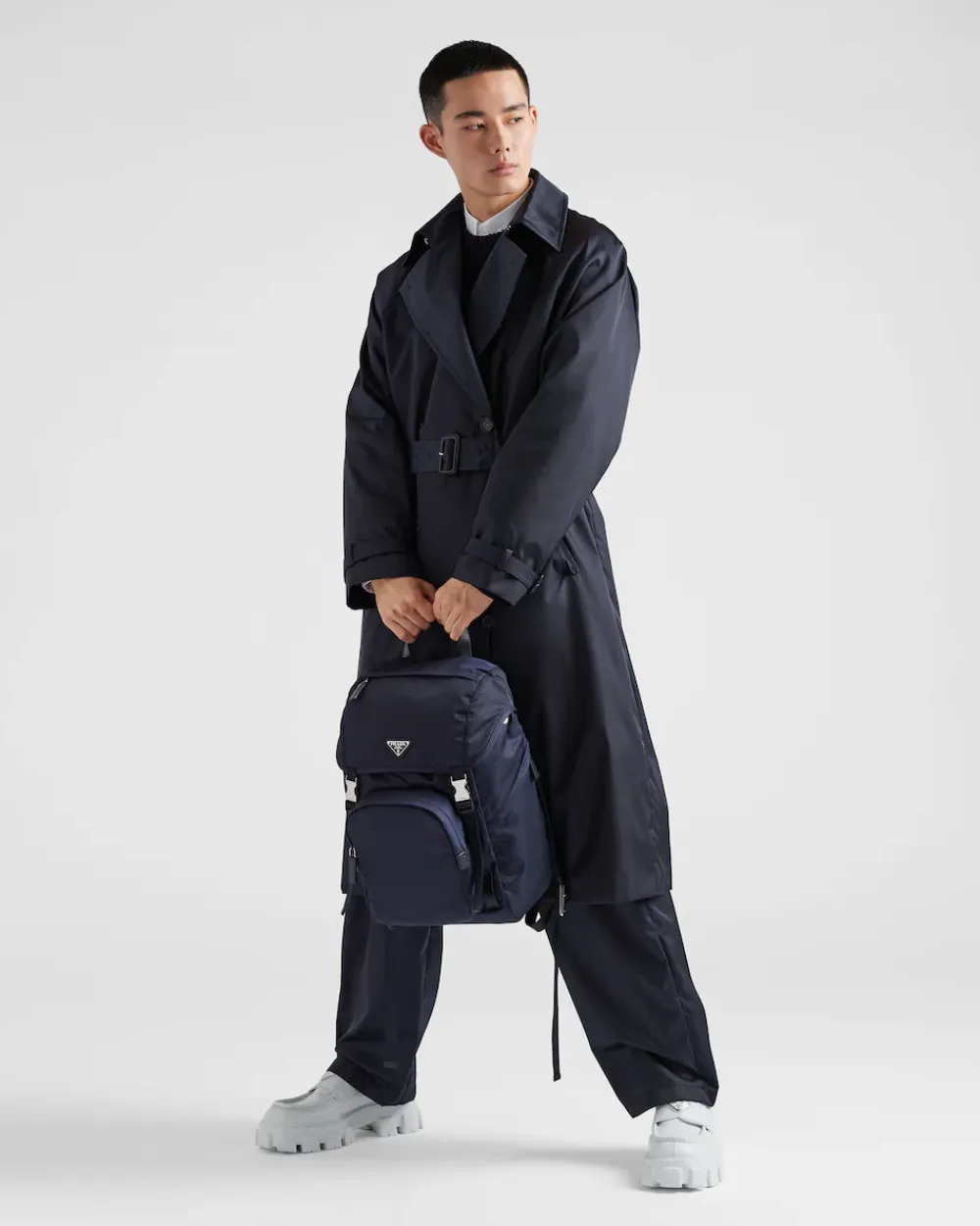 Hombre Prada COLECCIÓN MASCULINA|MOCHILAS Y RIÑONERAS^Mochila De Re-nylon Y Piel Saffiano