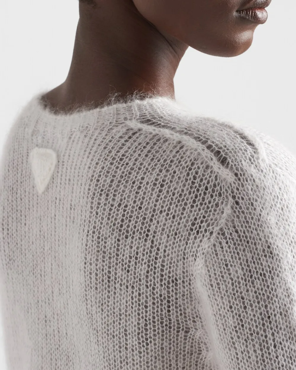 Mujer Prada TEJIDOS DE PUNTO^Mohair Crew-neck Sweater