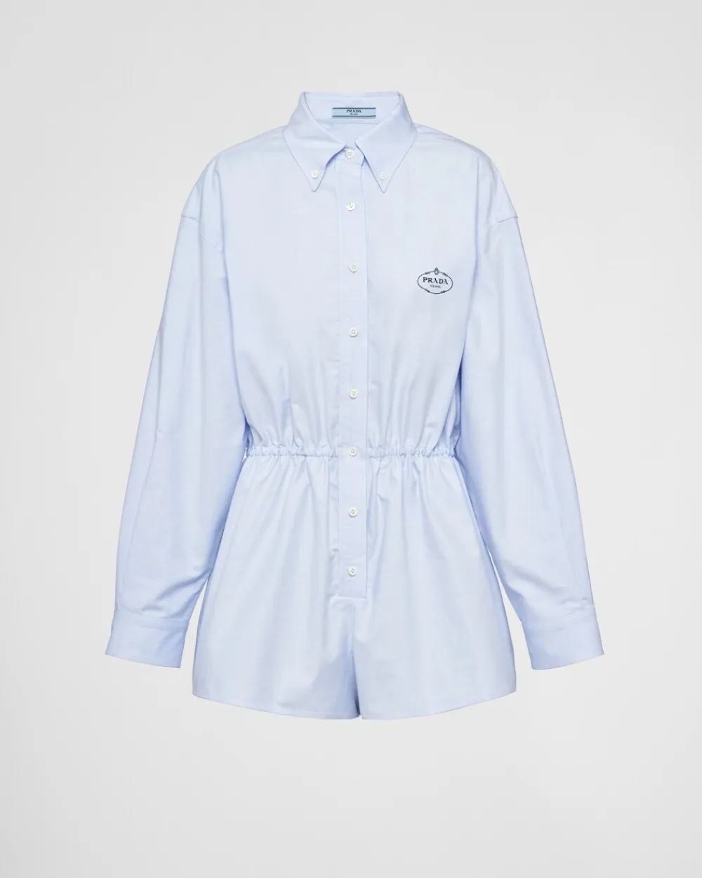 Mujer Prada MONOS^Mono De Algodón Oxford Bordado