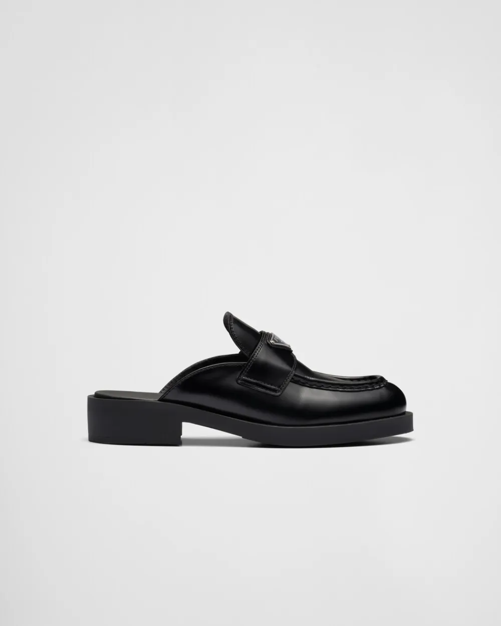 Mujer Prada MOCASINES^Mules Chocolate De Piel Cepillada