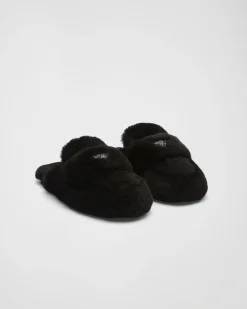 Mujer Prada PANTUFLAS Y CHINELAS^Mules De Borreguillo